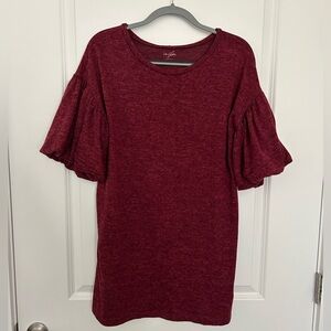 Knit dress w/ balloon sleeves